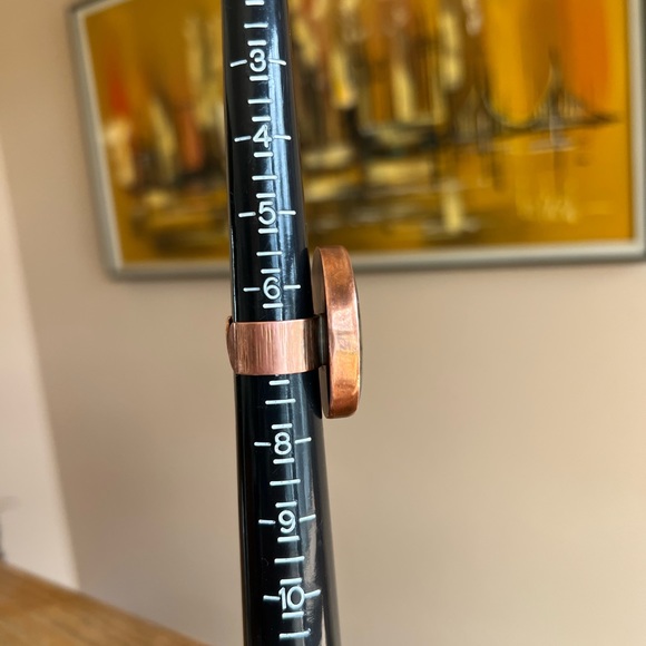 Green Labradorite and Copper Ring, adjustable - Picture 6 of 9